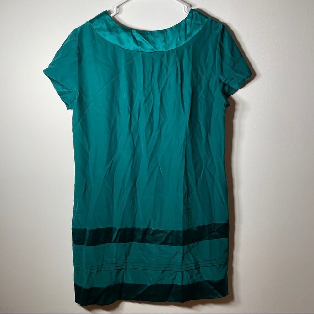 What Goes Around Comes Around Short Sleeve Green Silk‎ Dress M - Picture 4 of 12